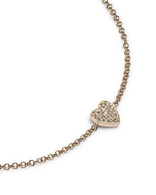 14K Yellow Gold Diamond Heart Bracelet - Exclusive