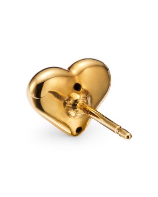 Puffed Heart Studs in 14K Yellow Gold 