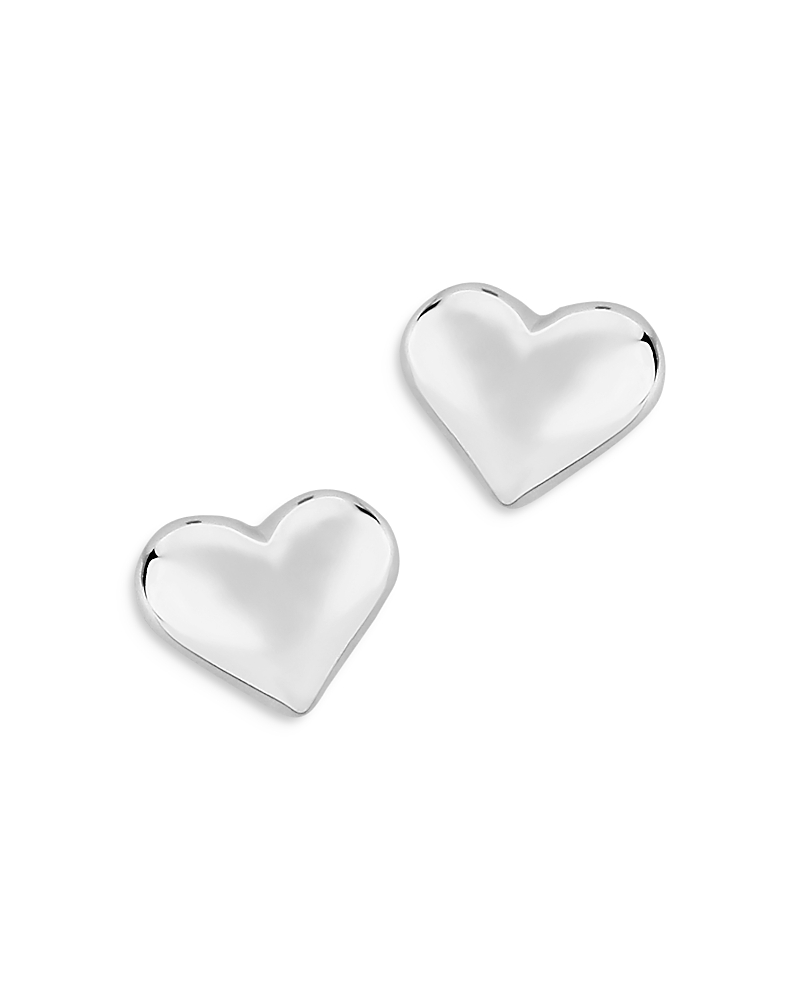 Bloomingdale's Small Puff Heart Stud Earrings In Sterling Silver - Exclusive In Silver