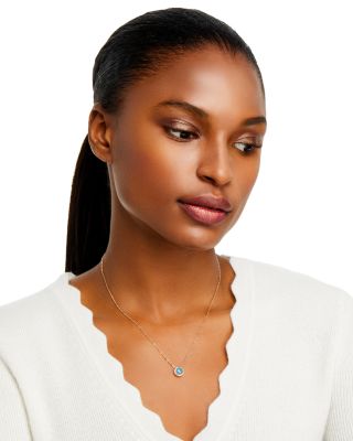 Black Opal Bezel Set Pendant Necklace in 14K Yellow Gold, 17"&nbsp;