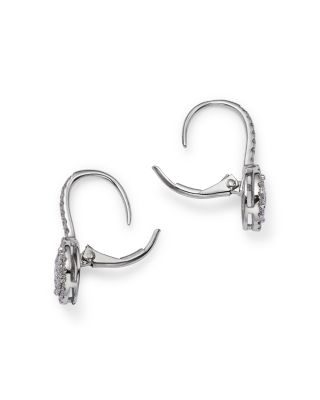 Diamond Double Halo Earrings in 14K White Gold, 0.75 tcw 