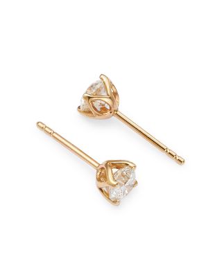 Diamond Round Tulip Stud Earrings in 14K Yellow Gold, 1.0 tcw 