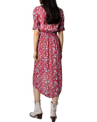 Zadig & Voltaire Rima Floral Print High Low Dress