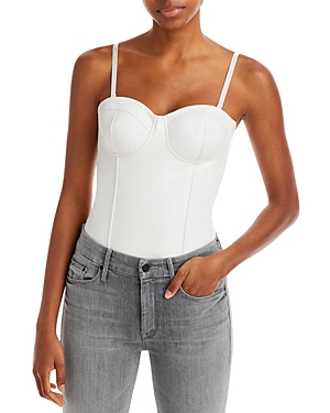 Aqua Faux Leather Bustier Bodysuit - 100% Exclusive In Ivory