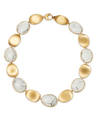18K Yellow Gold Lunaria Howlite Petal Necklace, 17.75&amp;quot; - 150th Anniversary Exclusive