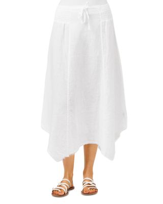 womens white linen skirts