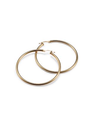 Tube Hoop Earrings in 14K Yellow Gold 