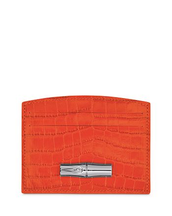 Longchamp - Roseau Embossed Leather Card Holder