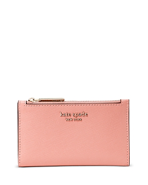 Kate Spade New York Spencer Small Leather Bifold Wallet In Serene Pink/gold