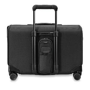 Briggs & Riley Baseline Wide Carry On Spinner Garment Suitcase In Black