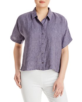Eileen Fisher Petites - Organic Linen Short Sleeve Shirt