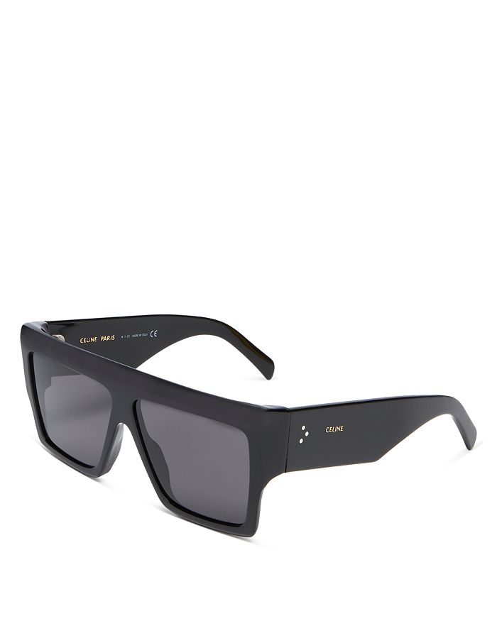 CELINE Polarized Flat Top Square Sunglasses, 57mm