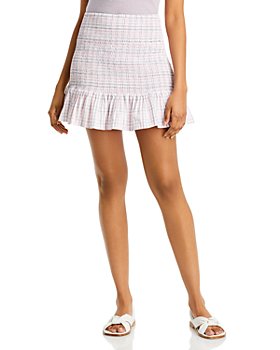 FRENCH CONNECTION - Smocked Check Print Mini Skirt