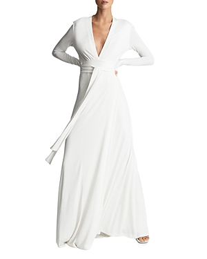 REISS BAILEY PLUNGE MAXI DRESS