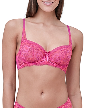 Skarlett Blue 'minx' Unlined Lace Demi Underwire Bra In Magnolia/summer Coral