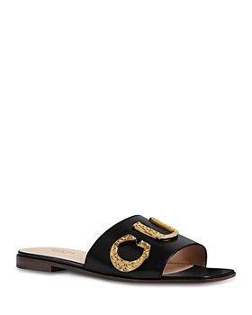Gucci - Women's Logo Embellished Slide Sandals