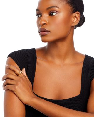 Diamond Double Link Ring in 14K Yellow Gold, 0.25 tcw 