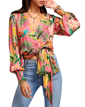 RAMY BROOK QUENTIN PRINTED WRAP TOP