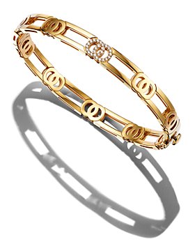 Roberto Coin - 18K Yellow Gold Double O Diamond Hinged Bracelet - 150th Anniversary Exclusive