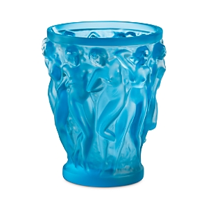 Lalique Bacchantes Pale Blue Vase In Pale Blue