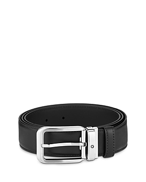 Shop Montblanc Leather Belt In Black