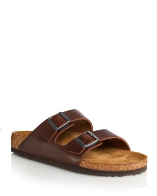 Birkenstock - Men's Arizona Slide Sandals in Black/Brown