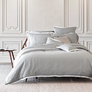 Amalia Home Collection Stonewashed Linen Boudoir Sham - 100% Exclusive In Grey/white