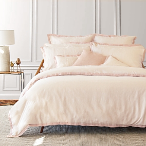 Amalia Home Collection Stonewashed Linen Euro Sham - 100% Exclusive In Natural/pink