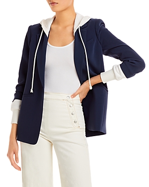 Cinq À Sept Cinq A Sept Khloe Hooded Blazer In Navy/ivory