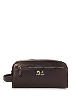 Shop Polo Ralph Lauren Leather Travel Case In Brown