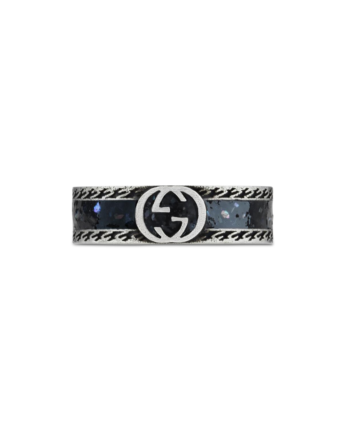 Silver Interlocked G 6mm Band Ring