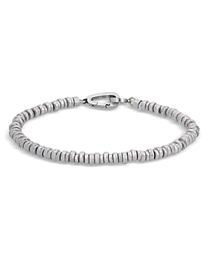 Shop Allsaints Men's Beaded Flex Bracelet In Sterling Silver