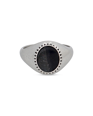 Allsaints Men's Oval Gemstone Signet Ring in Sterling Silver Allsaints Men's Oval Gemstone Signet Ring in Sterling Silver