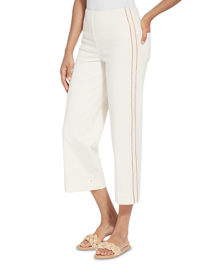Lyssé Tulum Pinstripe Wide Leg Crop Pants Bloomingdale's