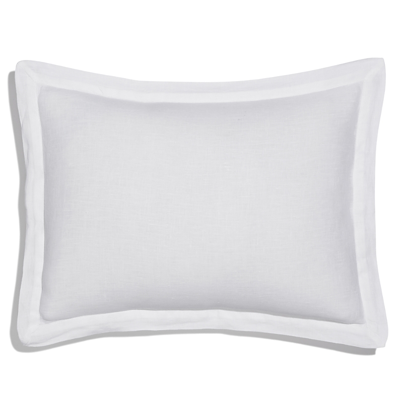 Amalia Home Collection Stonewashed Linen Boudoir Sham - Exclusive In White/white