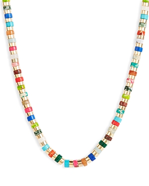 Shop Kenneth Jay Lane Rainbow Stone Strand Necklace, 18 In Multi/gold