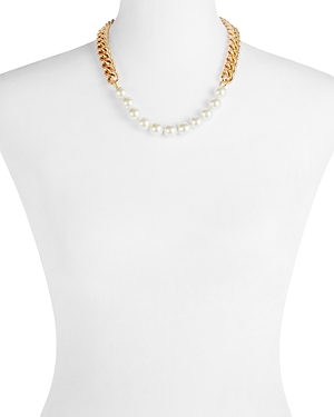 KENNETH JAY LANE IMITATION PEARL CHAIN NECKLACE, 18