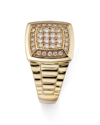 Men's Diamond Pav&eacute; Ring in 14K Yellow Gold, 0.50 tcw 
