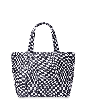 Mz Wallace Large Metro Tote Deluxe In Checkerboard/black