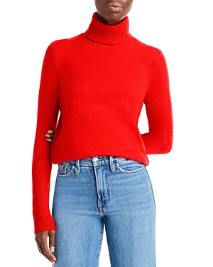 Aqua Cashmere Cashmere Turtleneck Sweater - 100% Exclusive In Orange Pop