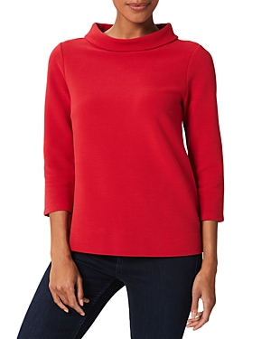 Hobbs London Betsy Boat Neck Top In Cherry Red