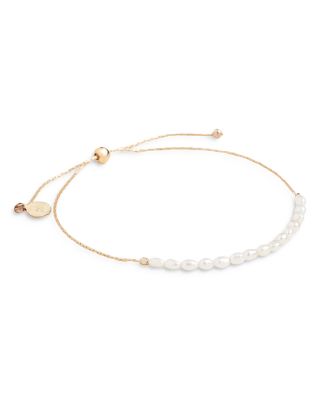 Shashi - Natasha Cultured Freshwater Pearl Slider Bracelet in 14K Gold Plated