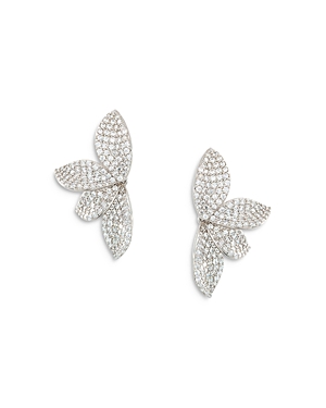 Shashi Pavé Cubic Zirconia Flower Stud Earrings In Silver