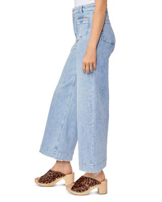 PAIGE Women's Harper High Rise Wide Leg Jeans – Cropped Ankle In Zayden Distressed Wash