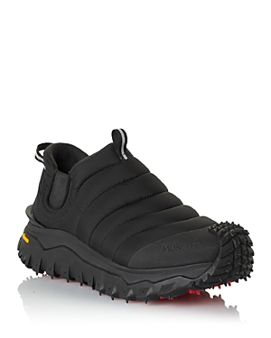 Moncler Men's Apres Trail Quilted Pull On Low Top Sneakers In Black