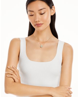 Opal & Diamond Sun Pendant Necklace in 14K Yellow Gold, 18" 