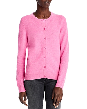 C By Bloomingdale's Cashmere C By Bloomingdale's Crewneck Cashmere Cardigan - 100% Exclusive In Bubblegum