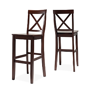 Photos - Chair Crosley Sparrow & Wren X-Back Bar Stool, Set of 2 Mahogany CF500430-MA 