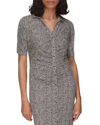Whistles Leopard Print Ruched Shirt Dress | Bloomingdale's Women