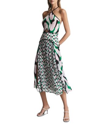 REISS Alex Resort Halter Cutout Midi Dress | Bloomingdale's